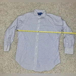 RALPH LAUREN POLO LONG SLEEVE SHIRT White Purple/black STRIPED 16-32